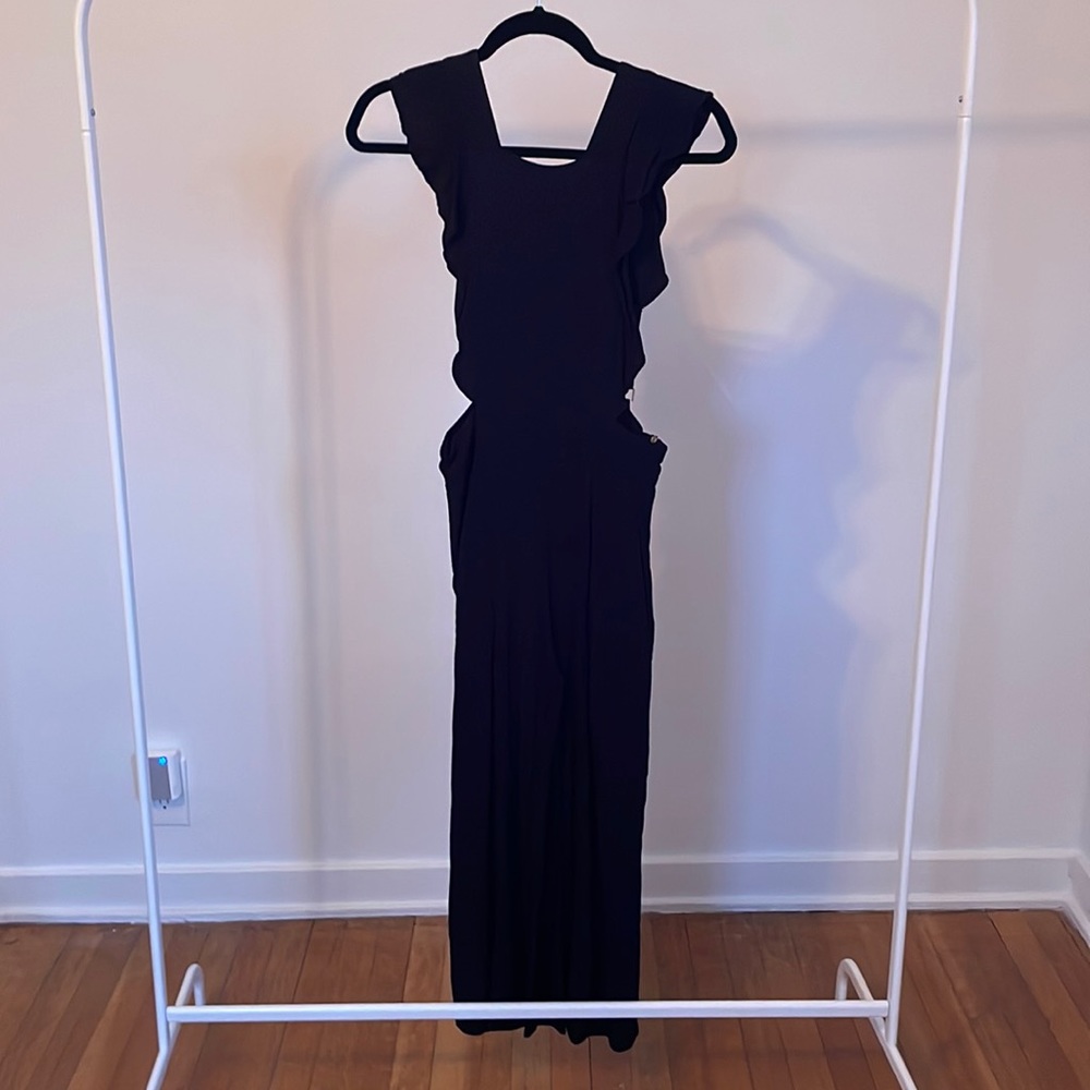Zara Black Ruffle Jumpsuit